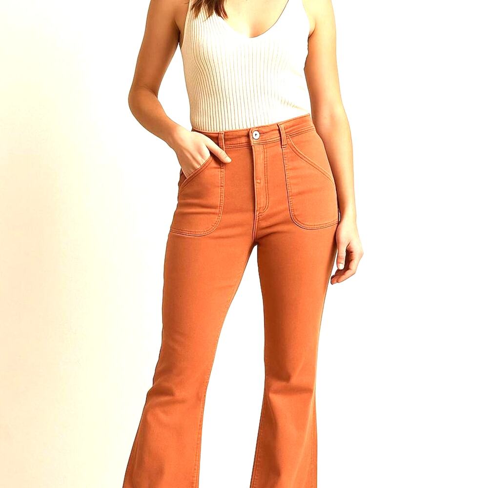 Knox Rose Coral Flare Pants Women’s 2 28x31 Boho Stretch